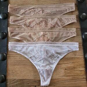 Victoria's Secret Mesh Smooth Body by Victoria Thong Bundle Sz M New 4 piece